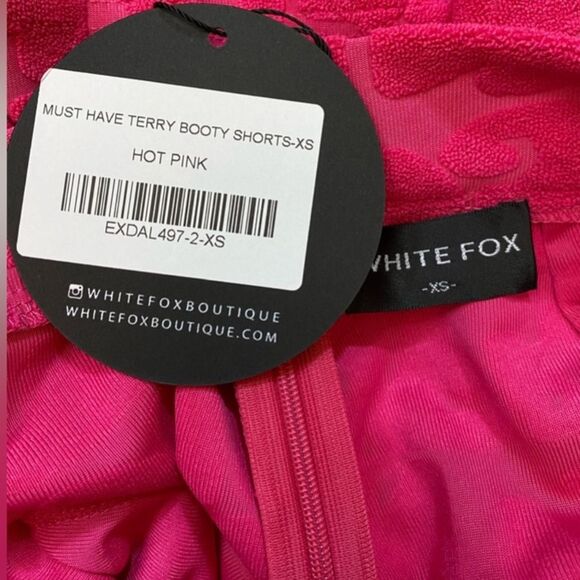 WHITE FOX Set Pink Terry Cloth 2 Piece Matching Top & Shorts Coverup Size XS - Picture 9 of 10